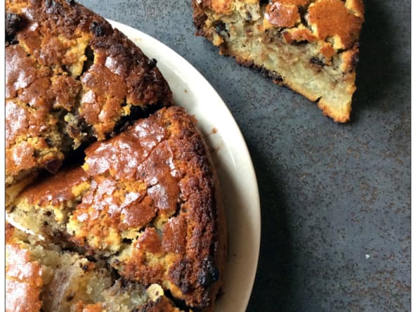 Gâteau léger Maizena, sucre perlé et chocolat
