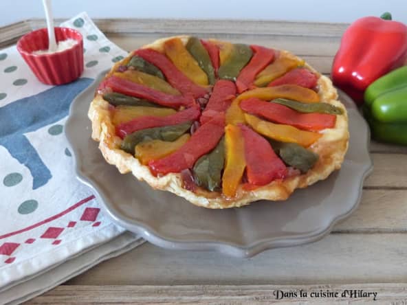 Tarte tatin aux poivrons et oignons rouges