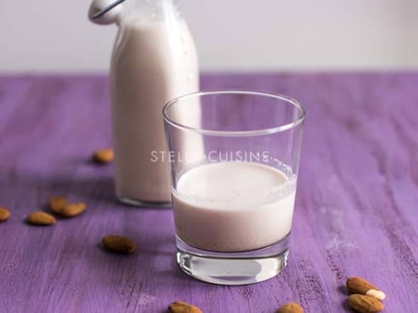 Lait d'amandes végétal et okara maison