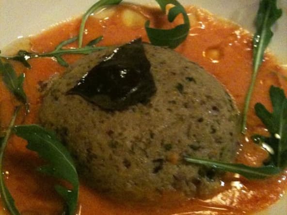 Flan mousse aux aubergines, poivrons, oignons - vegétarien