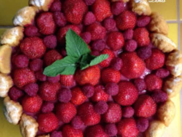 Entremet framboise chocolat, façon charlotte