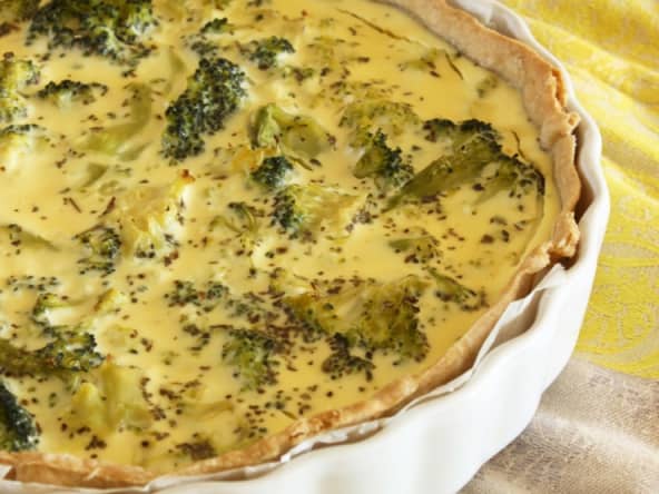 Délicieuse quiche aux brocolis et fromage de chèvre
