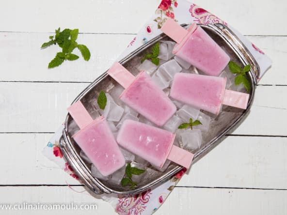 Esquimaux au yaourt et framboises