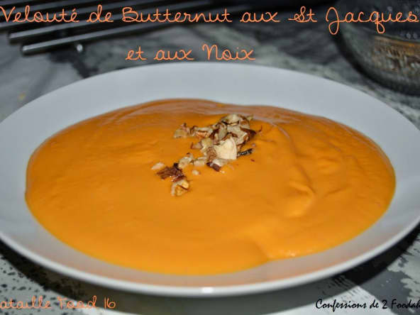 Velouté de butternut à la girolle et aux noix de pétoncles