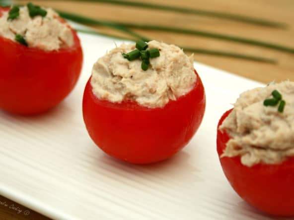 Tomates grappes farcies à la mousse de thon