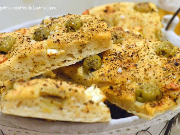 Focaccia aux olives et à la Feta