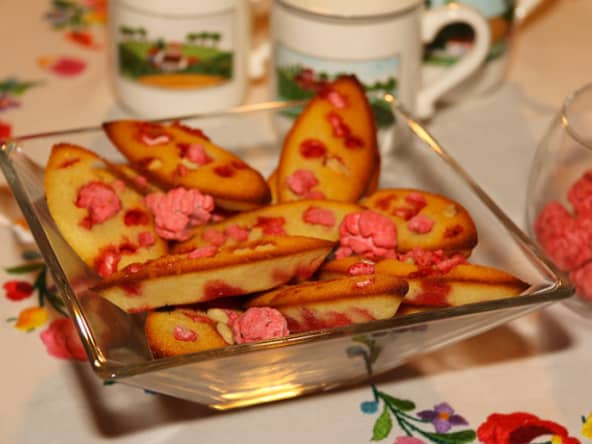 Financiers aux pralines roses