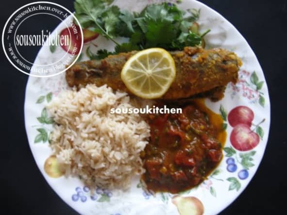 Poisson à la marocaine et Riz
