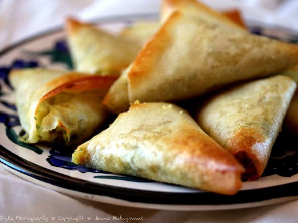 Samoussa aux pois chiche, noix et persil