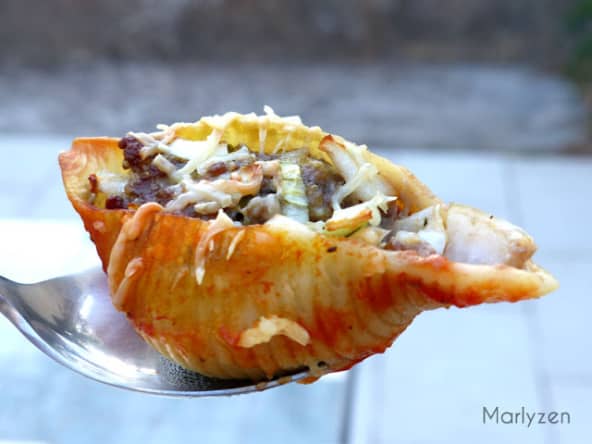 Pâtes coquillages "conchiglioni" farcies au boeuf