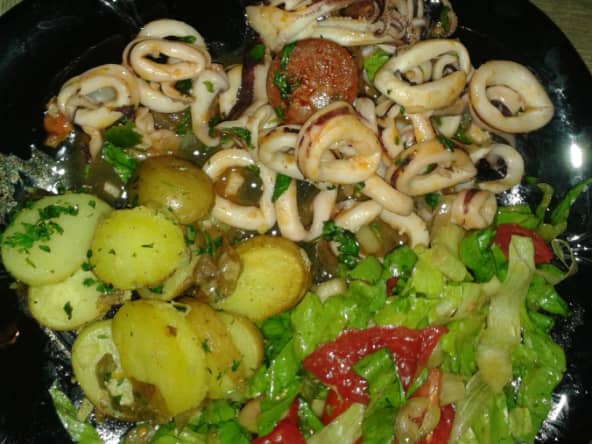 Terre-mer de chipirones