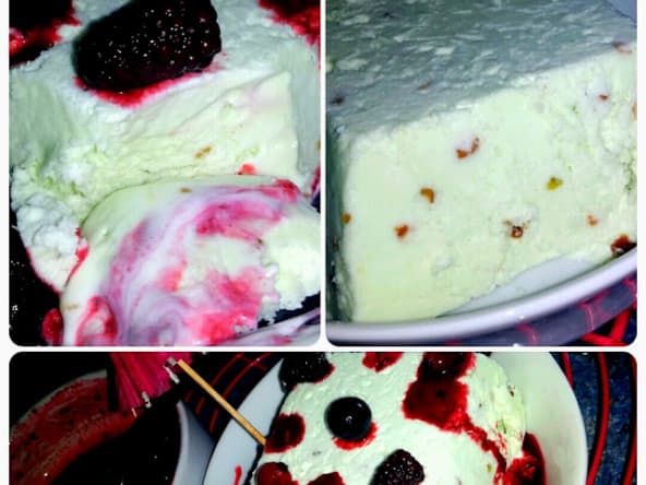 Parfait glacé à la menthe et pistaches torréfiées