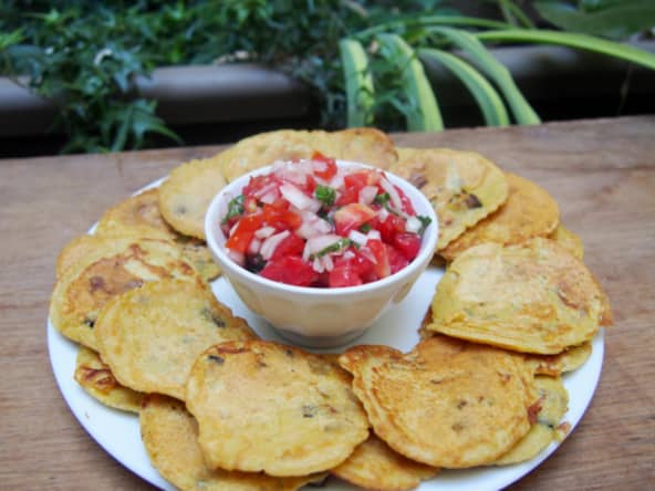 Galettes de pois chiche aux aubergines