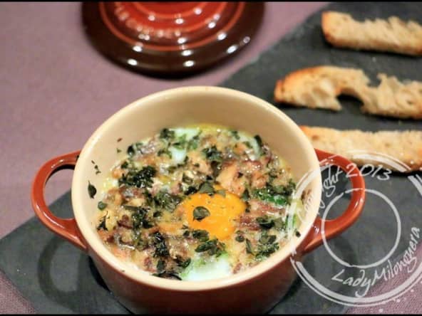 Oeufs cocotte aux sardines