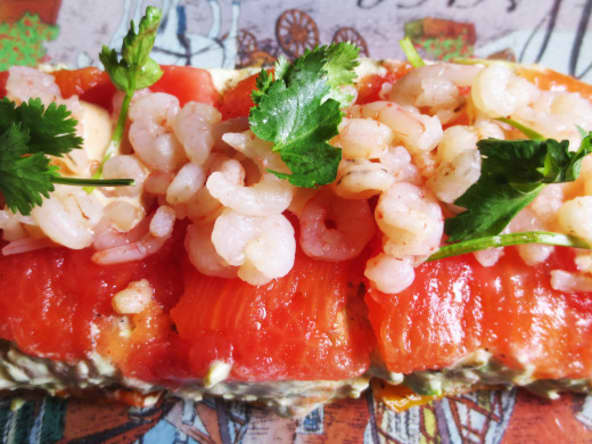 Millefeuilles de Tomates et Crevettes