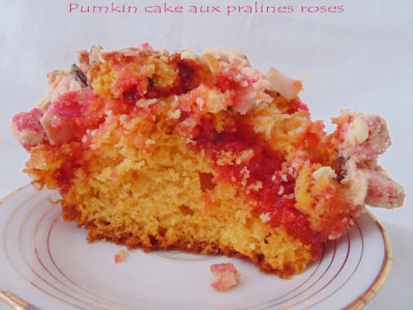 Pumpkin cake aux pralines roses