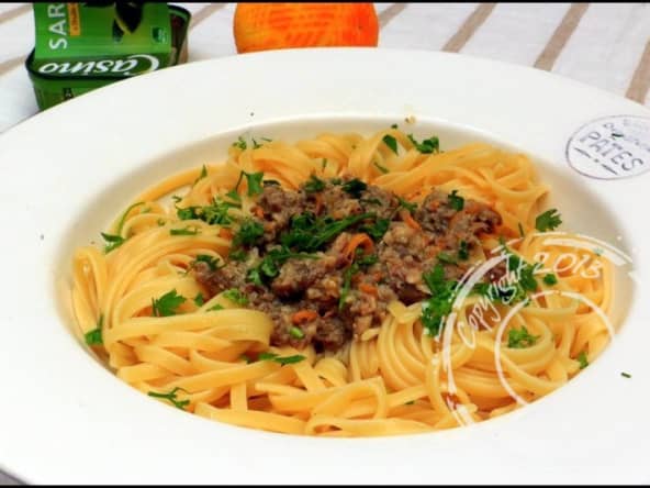 Pâtes sauce sardine et orange