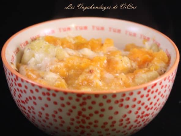 Gratin aux patates douces, ananas et cheddar