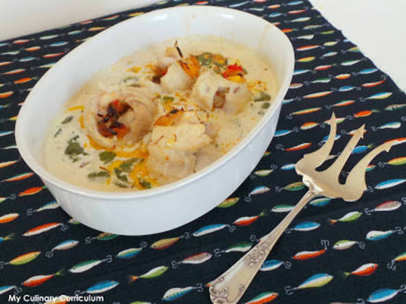 Filets de cabillaud aux poivrons et safran