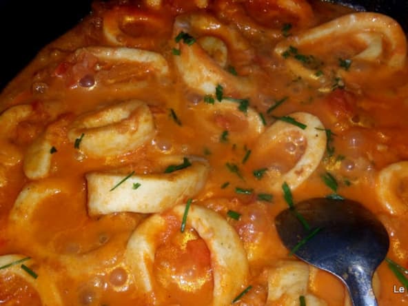 Anneaux de Calmar à la tomate et Whisky