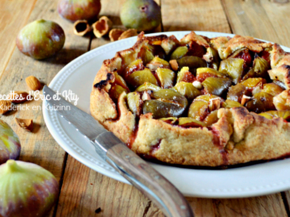 Tarte à l'ancienne aux figues et amandes fait maison