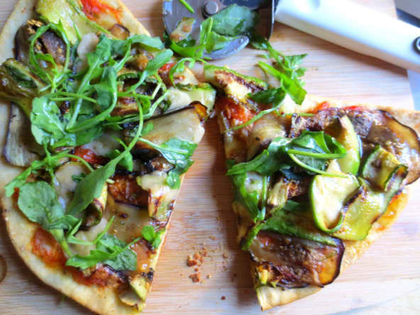 Pizza à la Courgette, Aubergine et Parmesan