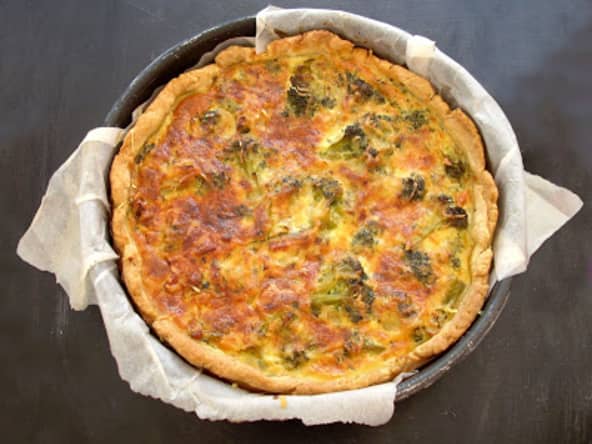 Quiche Brocolis, Roquefort et Lardons