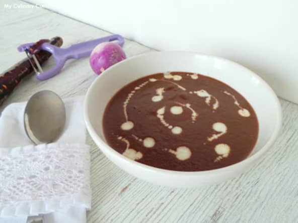 Velouté de carottes violettes et navets