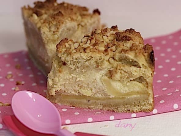 Gâteau sablé à la ricotta pommes noisettes