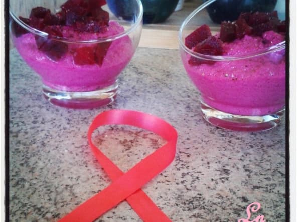 Mousse de betterave à la ricotta, citron et gingembre