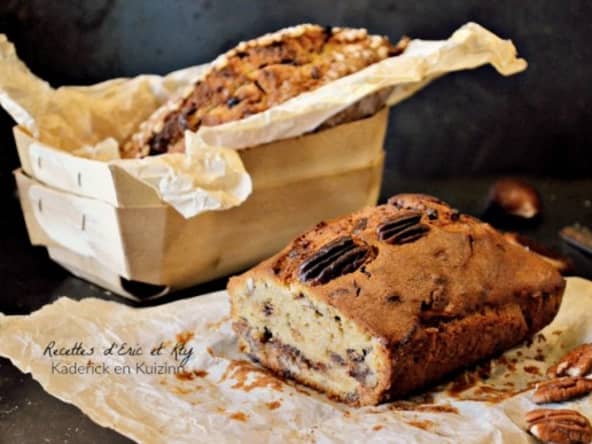 Cake moelleux à la crème de marrons chocolat et noix de pécan