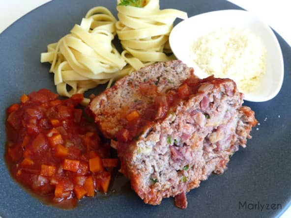 Pain de viande à la sauce tomate et au vin rouge