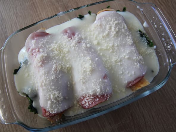 Gratin poulet épinard