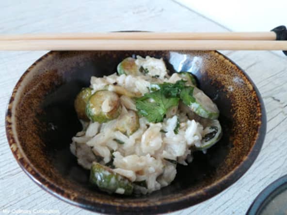 Poêlée de mini courgettes au riz thaï et lait de coco