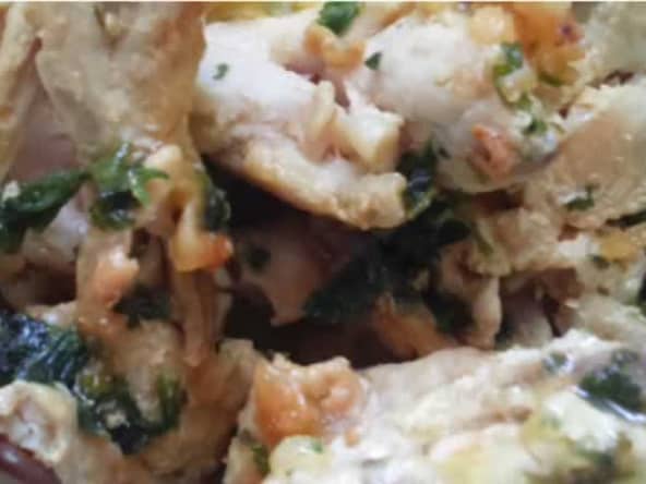 Bréchets de poulet, beurre, persillade ou "grenouilles du pauvre"