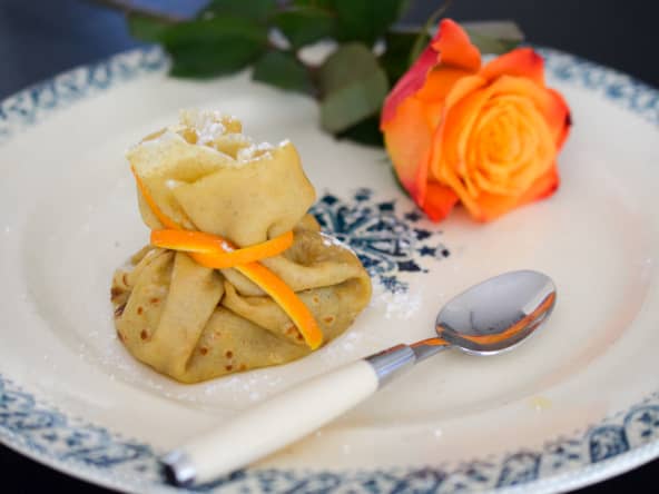 Aumônière de crêpes façon Suzette