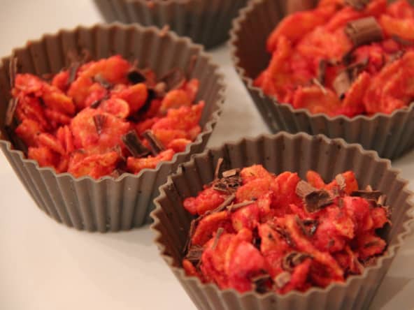 Roses des sables aux pralines roses et chocolat blanc