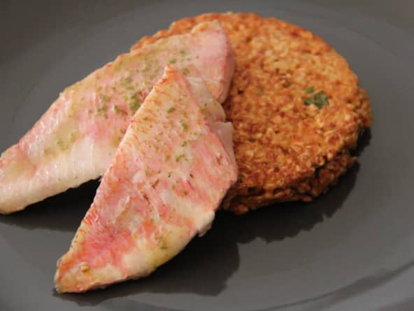 Filets de rouget, galette de flacons d’avoine à la provençale