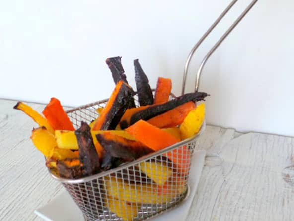 Frites de carottes multicolores au cumin