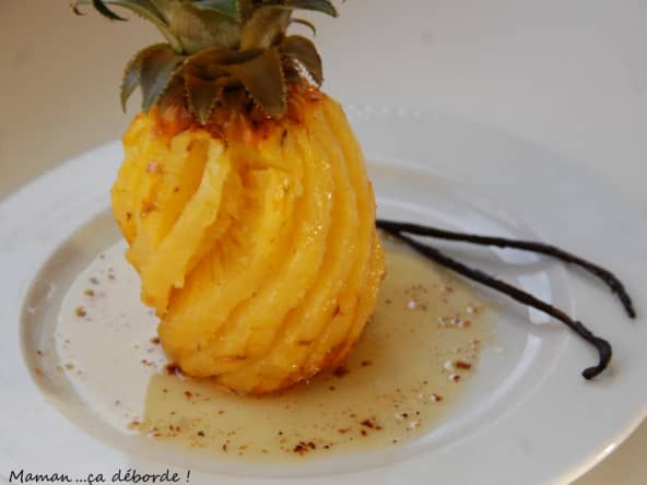 Ananas Victoria rôti au beurre vanillé