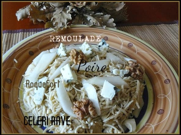 Rémoulade de céleri-rave à la poire et au roquefort