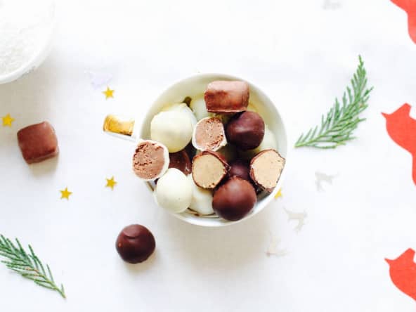 Chocolats de Noël interchangeables au praliné coco
