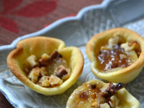 Mini tartelettes Maroilles et poire