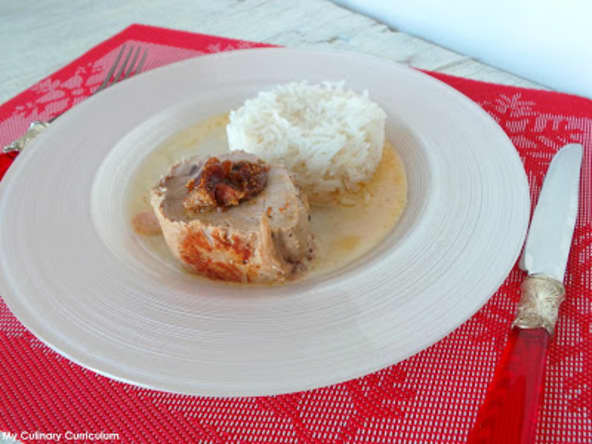 Filet mignon de porc farci au foie gras et aux figues