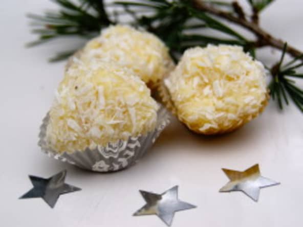 Truffes au chocolat blanc et noix de coco