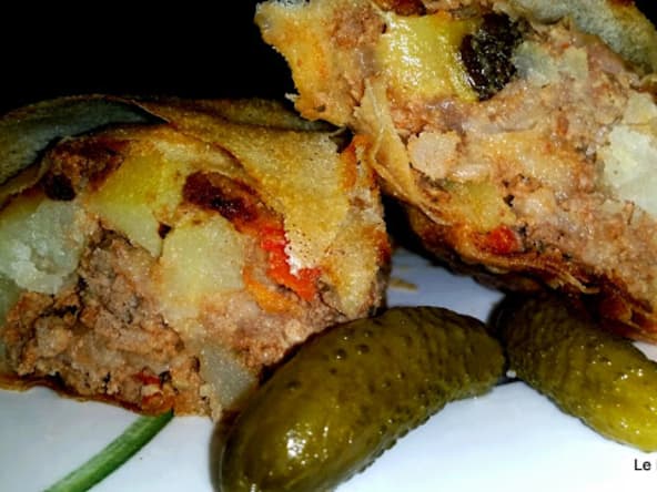 Byrek à la viande, courgette et pommes de terre