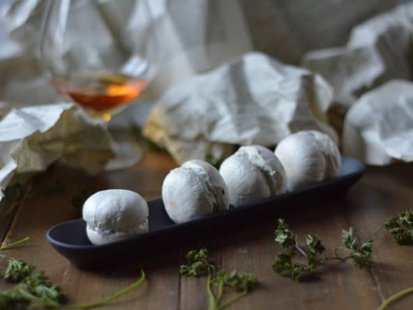 Macarons de champignons au fromage frais