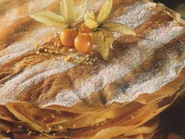 Pastilla de pommes vertes aux amandes et à l'Armagnac (Variante de croustade)