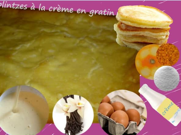 Blinis dessert à la crème aux oeufs, vanille : blintzes soufflés (cuisine juive)