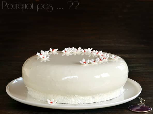 Entremets gelée de cassis et noix de coco